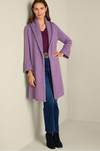 Soft Surroundings WOOL MOHAIR Blend Telluride Topper Duster Knit Cardigan LARGE - Picture 6 of 17
