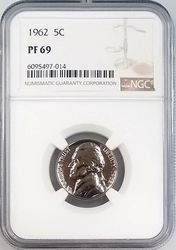1962 Proof Jefferson Nickel certified PF 69 by NGC!