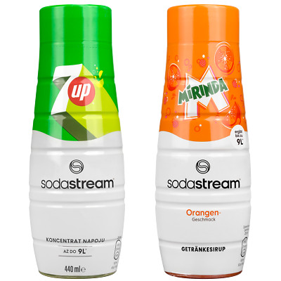 NEU Sodastream Sirup Set 7UP Mirinda 2x440ml Getränkekonzentrat Mix