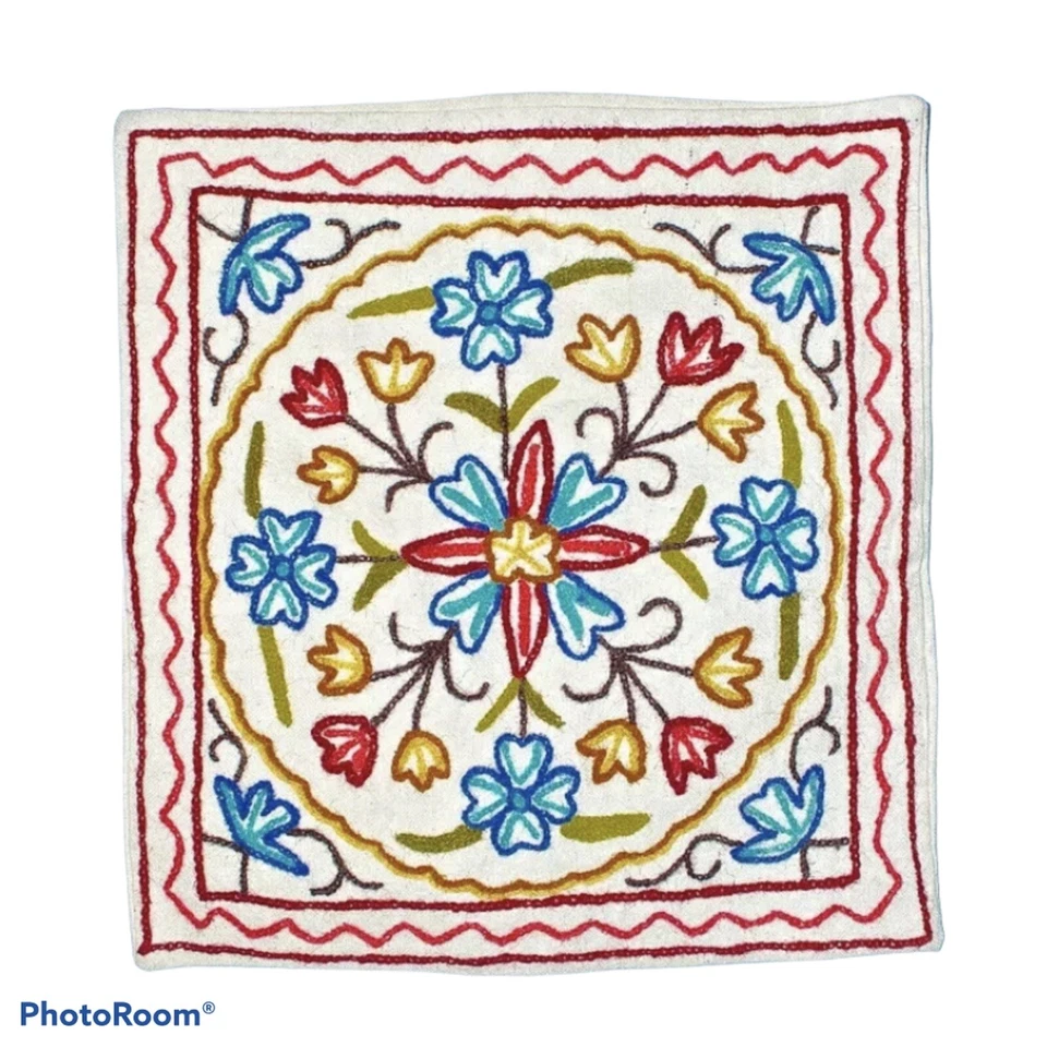 1 piece KASHMIRI ALL HAND EMBROIDERED DECORATIVE CUSHION COVERS - Image 3 of 3