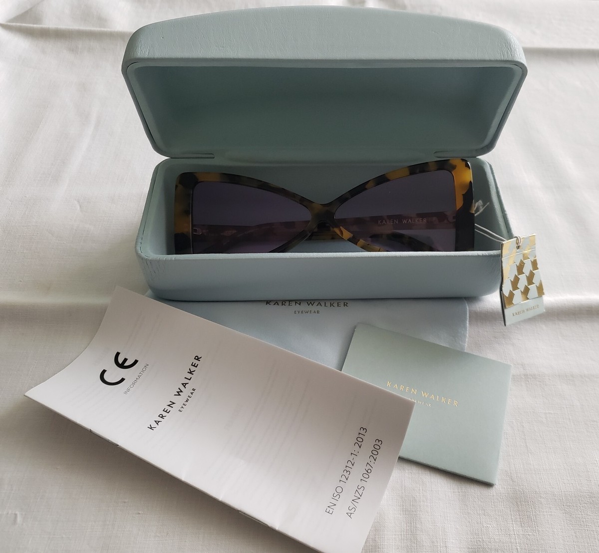 Karen Walker Extreme V 1801810 Triangle Tortoise Sunglasses 