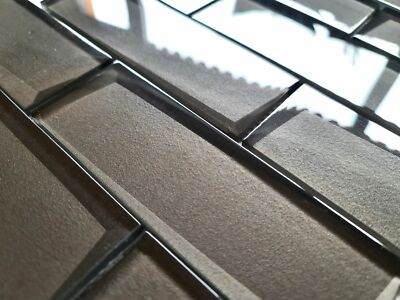 Mosaïque En Pâte De Verre Pour Crédence Ou Mur - Effet 3D, Noir, Brillant/mat, Moderne - Neuf, Différents Formats