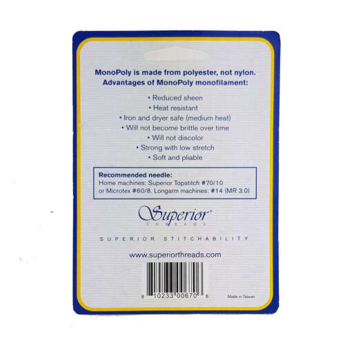 Superior MonoPoly Invisible Thread 2200 Yard Spool - Clear - Picture 3 of 4