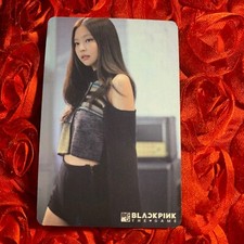 JENNIE BLACKPINK The Game Edition Celeb KPOP Girl Photo Card Black Fit