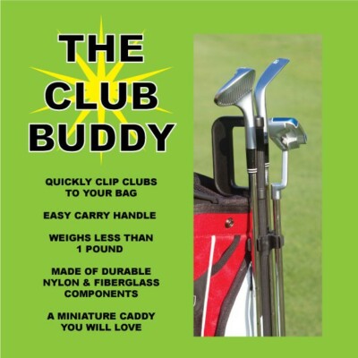 *NEW* THE CLUB BUDDY GOLF CLUB HOLDER  HOLDS 3 CLUBS AROUND THE GREEN AND MORE!