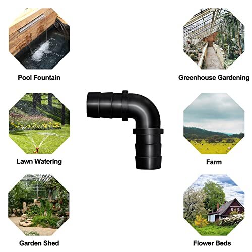 1 Inch Elbow Barb Fitting Pond Hose Adapter Air Hose 2xElbow Couplings