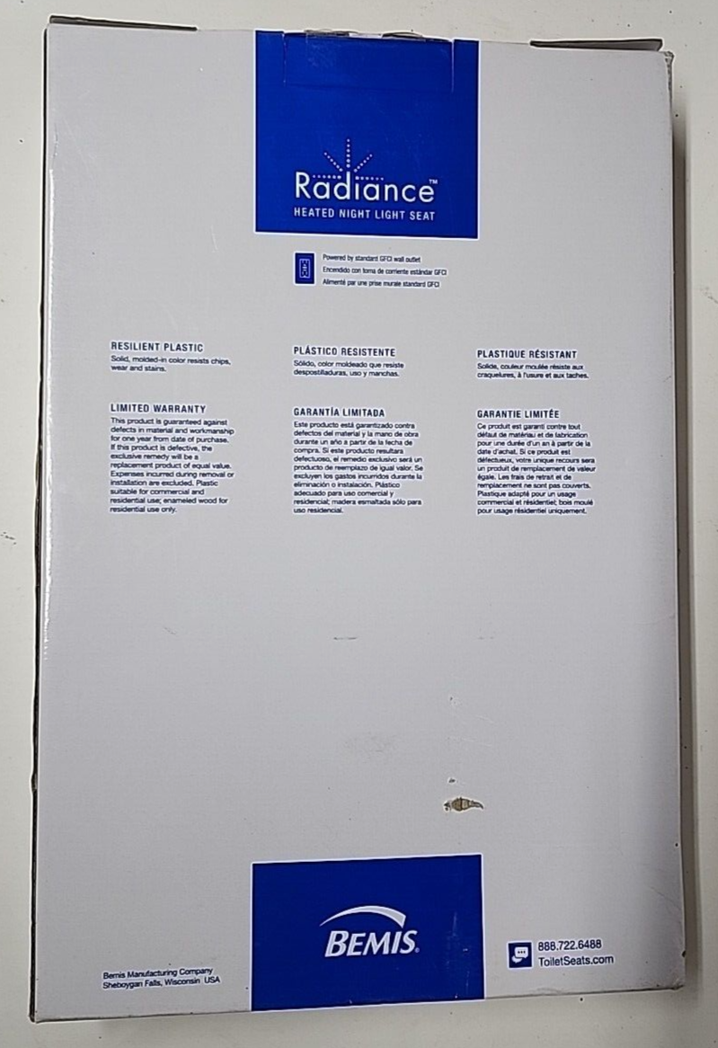 BEMIS Radiance Heated Night Light Toilet Seat Elongated, Elongated