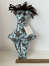 "Dammit Whammit" Doll Handmade, New Stress Relief Frustration Doll 12"Brown Blue