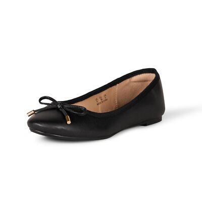 Amazon Essentials Billie Black Fashion Slip On Rounded Toe Ballet Flat Shoes 8