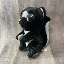 TY BEANIE BOOS Flora the Skunk 6 inches With Tag  Pink Sparkle Eyes 2016
