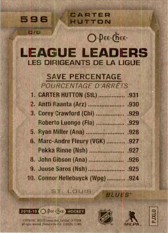 2018-19 O-Pee-Chee Frederik Andersen #598 - Image 2 of 2