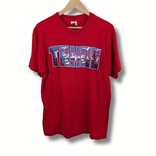 Vintage 90s Lake Tahoe T-Shirt M Red Mountain Sail Boat Graphic Tee Made In USA