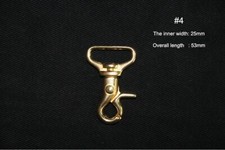 BRASS SWIVEL CLASP SNAP HOOK WALLET Key Ring Chain LeatherCraft Hardware DIY 4
