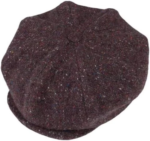Hanna Hats 100% Irish Wool Men's Donegal Tweed, Newsboy Cap, Unique Design