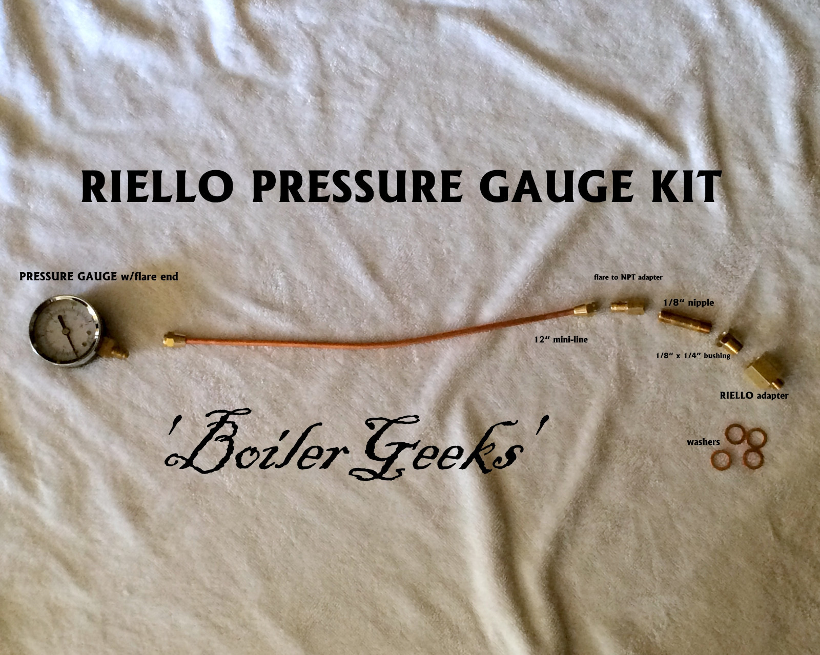 Riello Oil Burner Fuel Pressure Test Gauge with all adapters eBay