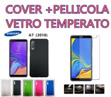 COVER CUSTODIA SILICONE per  Samsung Galaxy A7 (2018)6.0" + PELLICOLA VETRO 