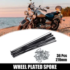 36 Pcs Bicycle Steel Spokes 14G 270mm Length with Nipples for Most Bicycle