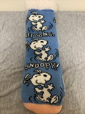 Peanuts Snoopy Christmas Winter Women  s Sherpa Lined Socks New One Size