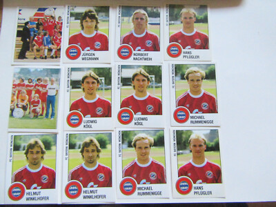 12 x Panini Sticker Bayern 88 1988 Rummenigge Winkelhofer Pflügler Kögl Teambild