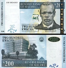 Malawi 200 Kwacha 2003, UNC, P-47b, Prefix BB ,Large