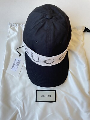 Authentic Gucci Gabardine Logo Cap Gucci Logo Gabardine Headband Large Black Baseball Cap Hat  main image 2