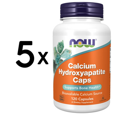 5 x NOW Foods Calcium Hydroxyapatite Caps - 120 caps (141,58 EUR/kg)