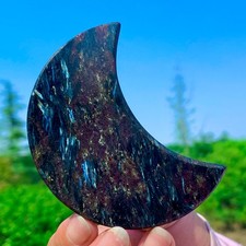 103G Natural Crystal Fireworks Garnet Polished Moon Extra Large Gem Chakra