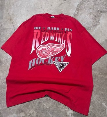 Red Wings 1993 Die Hard Fan NHL Graphic Tee Red XL Men's Short Sleeve Vintage