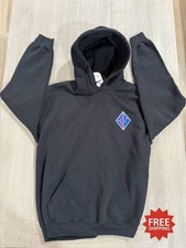 GUADALCANAL - 1ST MARINES REGIMENTAL USMC US Marine Corps Black Hoodie - Sz M