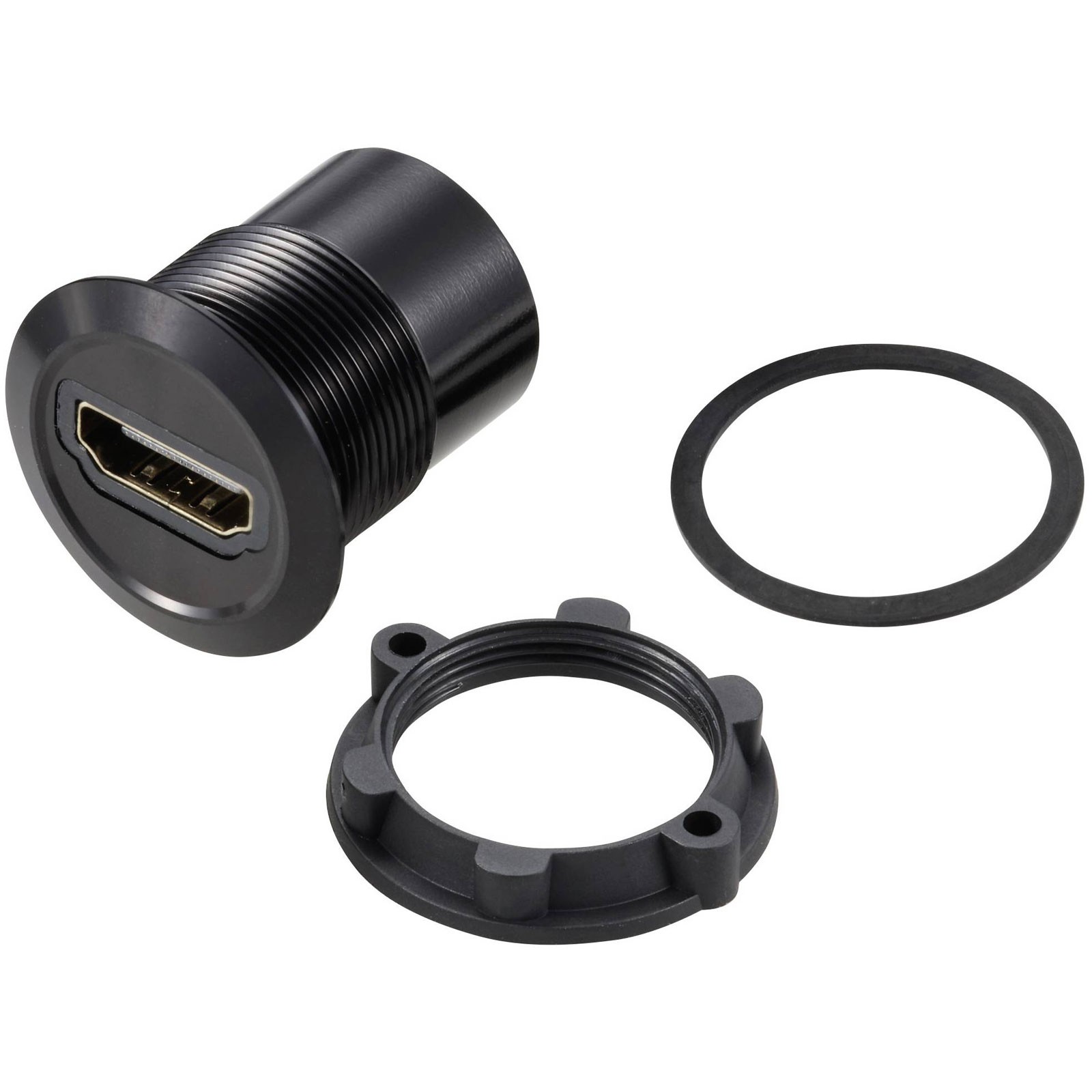 TruComponents HDMI Panel Adapter Jack HDMI skt - HDMI skt Black
