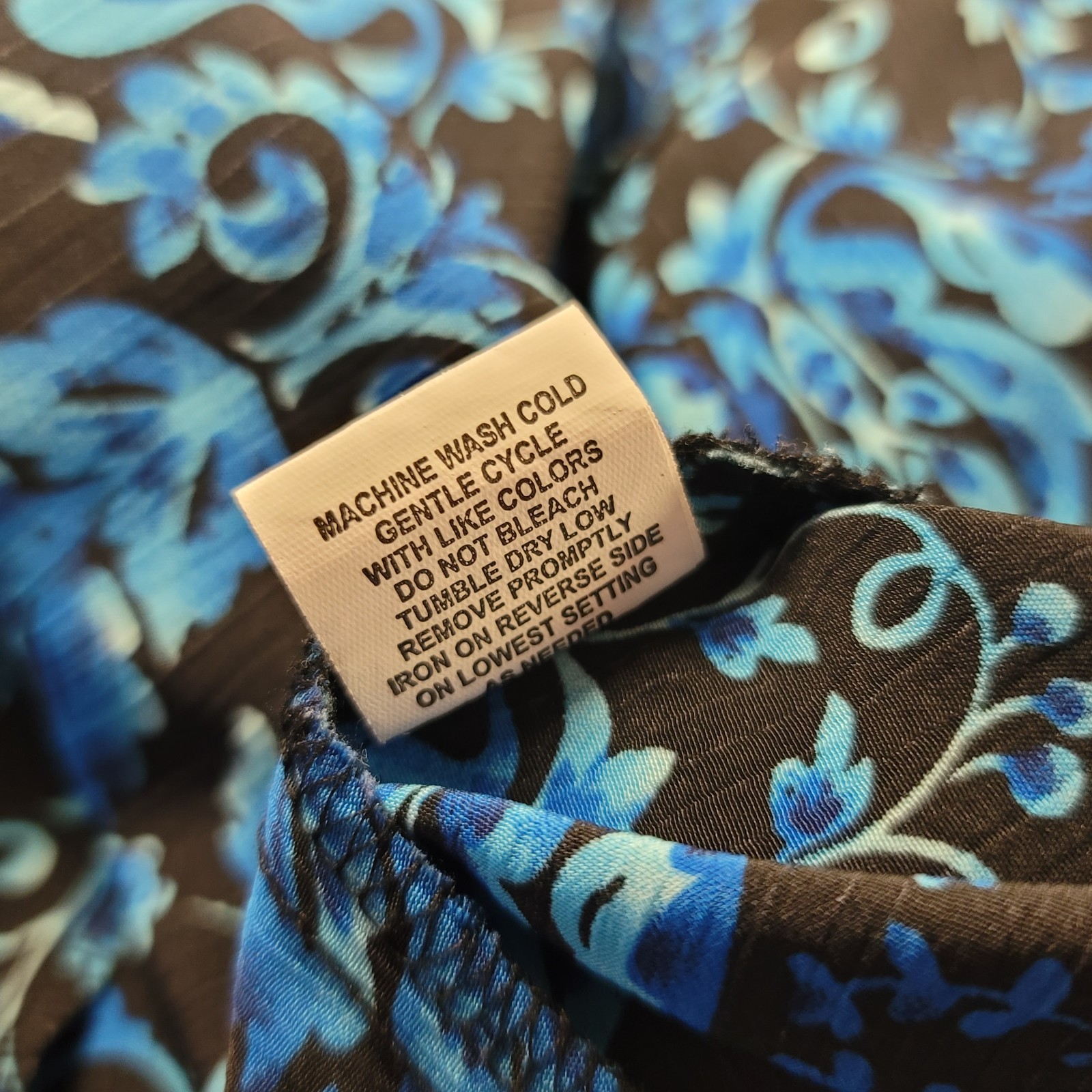 NOTATIONS BOLD BLACK BLUE DAMASK PATTERN BUTTON F… - image 6