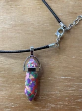 Hexagonal Silver “Candy” Shakra Crystal Necklace