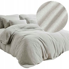 Baumwoll Frottier Bettwäsche 160x200 cm Dunkelgrau, 3tlg, Weich, Pflegeleicht