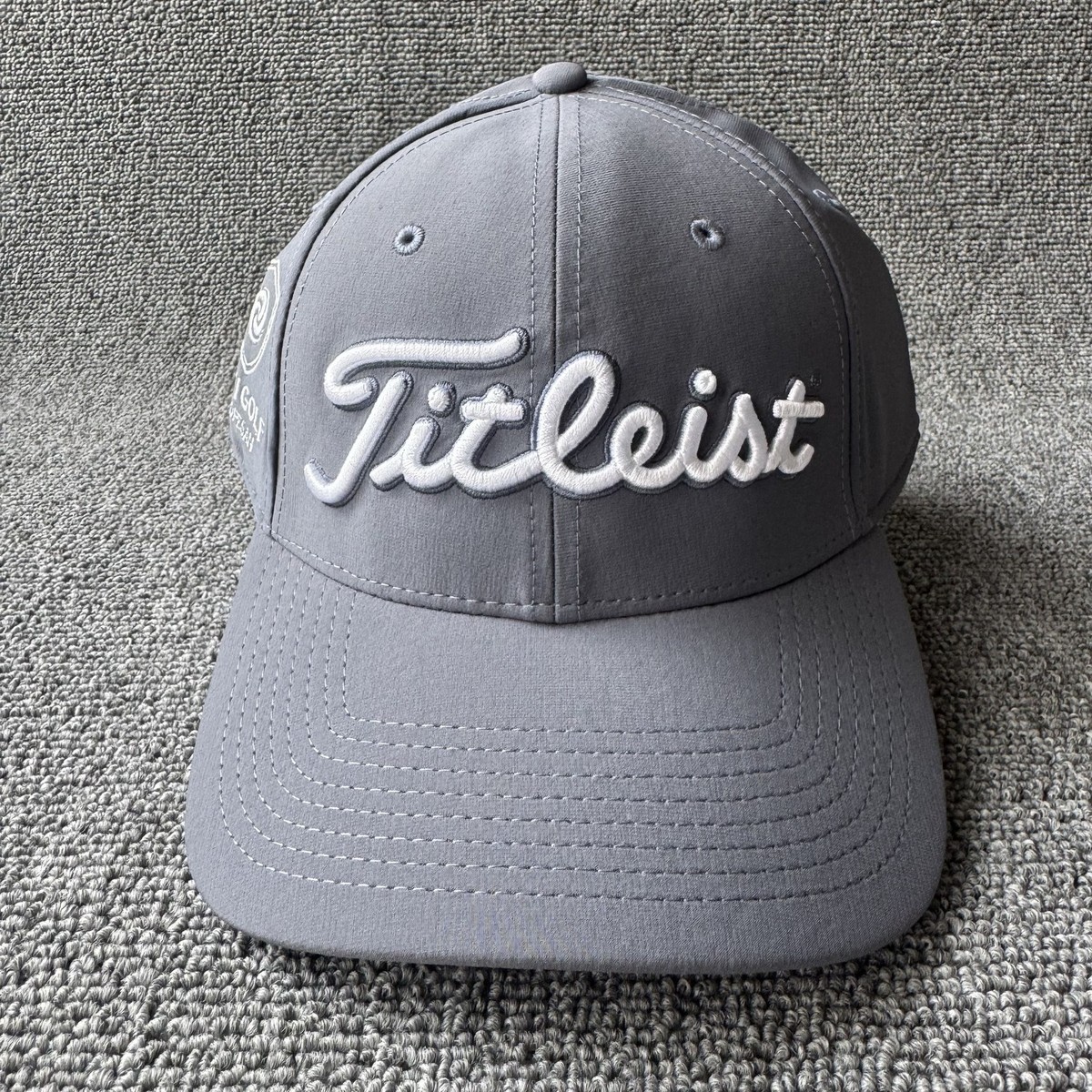 Titleist Golf Baseball Cap Strapback Gray Curved Brim Hat