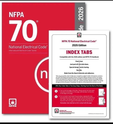 #ad NFPA 70 National Electrical Code NEC 2026 Edition index tab $65.00