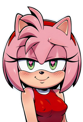 Amy Rose Smiling Vinyl Car Decal Sticker 7'' Weatherproof