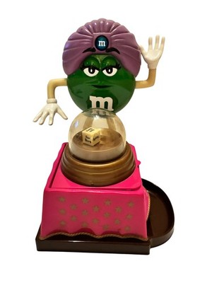 M&M Chocolate Candy Dispenser Fun Fortunes Madame Green Popping Fortune Teller