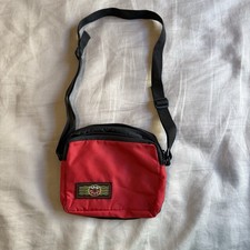 Vintage 80s Tam Sport Red Nylon Crossbody Bag - Made in USA - Zip Around