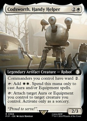 MTG Codsworth, Handy Helper - Extended Art, Light Play, English Universes Beyond