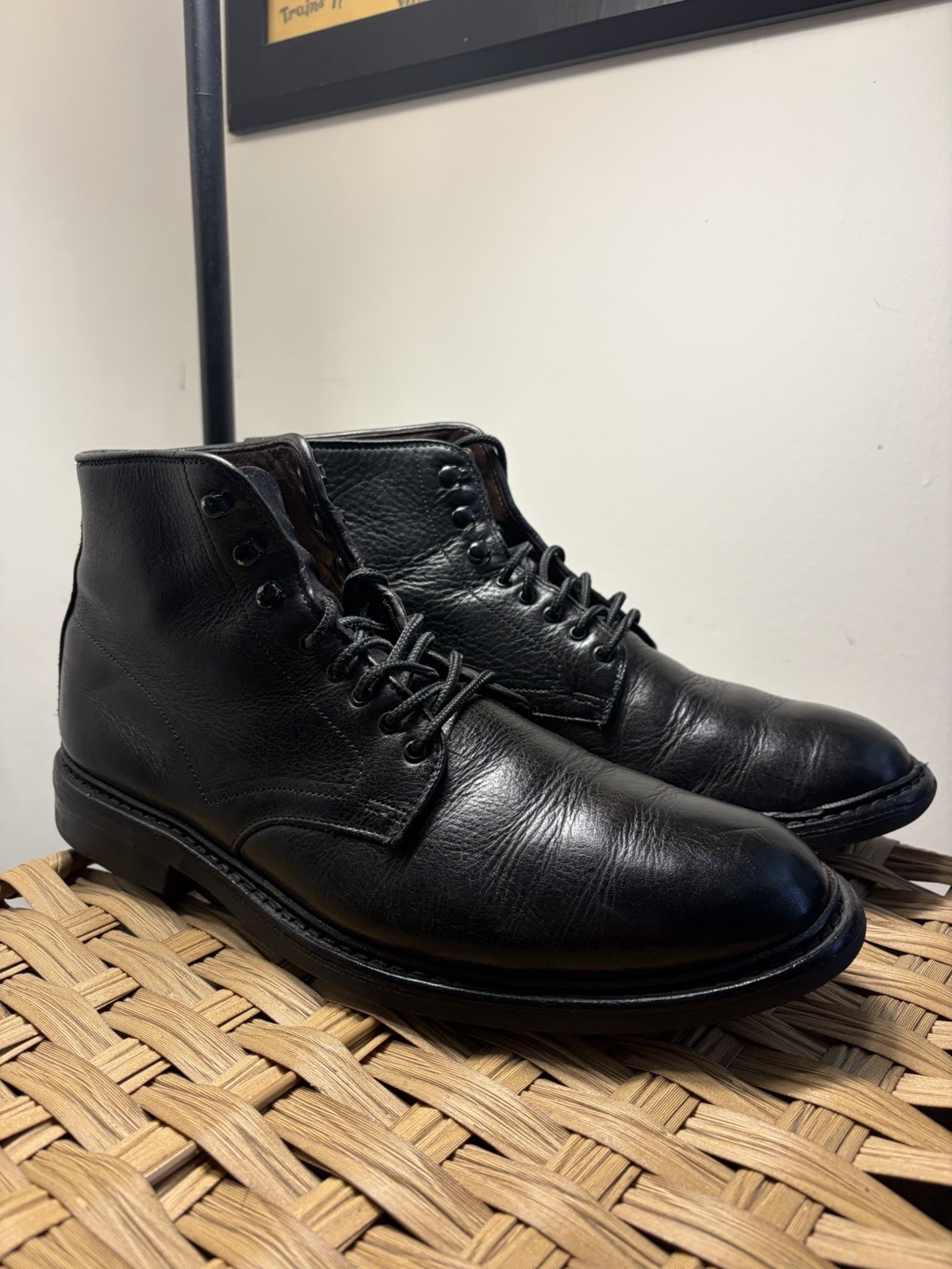Allen Edmonds Higgins Mill Black Leather Boots Men Sz 9.5D WeatherProof Dainite