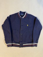 Polo Ralph Lauren Boys Small 8 Embroidered Fleece Bomber Jacket Classic Preppy