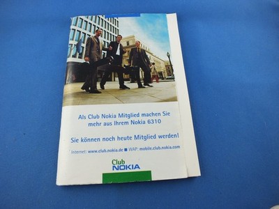 Original Nokia 6310 Bedienungsanleitung Deutsch Anleitung Handy Benutzerhandbuch