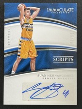 Juan Hernangomez 2016-17 Panini Immaculate Collection Scripts Auto /99 #SC-JHE