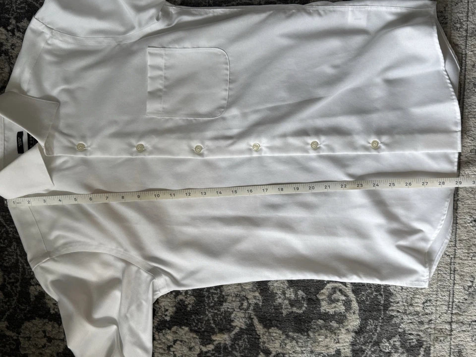 Mens Pronto Uomo Non-Iron Slim Fit Long Sleeve Button Up Shirt Size 14 1/2 32-33 - Image 4 of 4