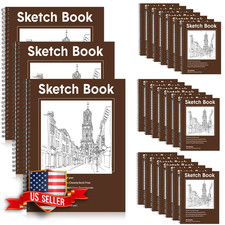 Qilery 24 Pack Spiral Sketchbooks 8.5 x 11, 30 Sheets Each