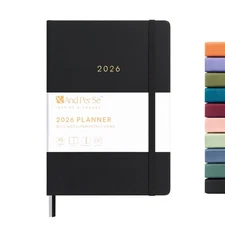 And Per Se 2026 Planner-Daily, Weekly  Monthly Leather Hardcover Planner, 5.7...