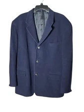 J. Crew Men's Vintage 44R Blue Wool Cashmere Blend Single Breasted Blazer #RR-6