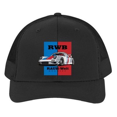 RWB Rauh Welt Begriff Racing Tuner Car Black Trucker Hat Cap Adult Size