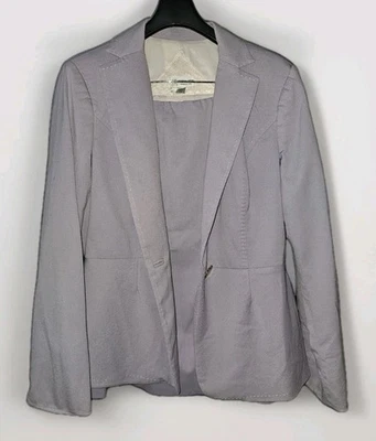 Austin Reed Notch Lapel Wool Blazer & Pencil Skirt Suit Set - Gray, Sz. 12 - Image 1 of 4