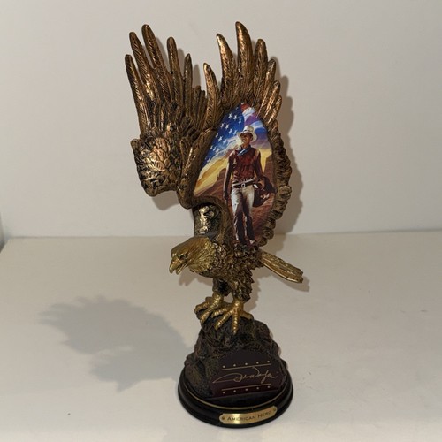 Bradford Exchange John Wayne “courage” American Icon Bronze Eagle Sculpture - Picture 15 of 18